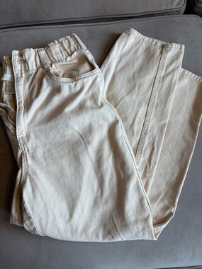 H&M Cream Elastic Waist Pants